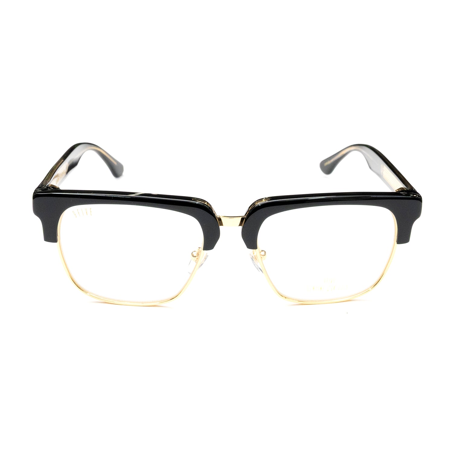 9FIVE / BELMONT BLACK ＆ 24K GOLD CLEAR SUNGLASSES – Prime 