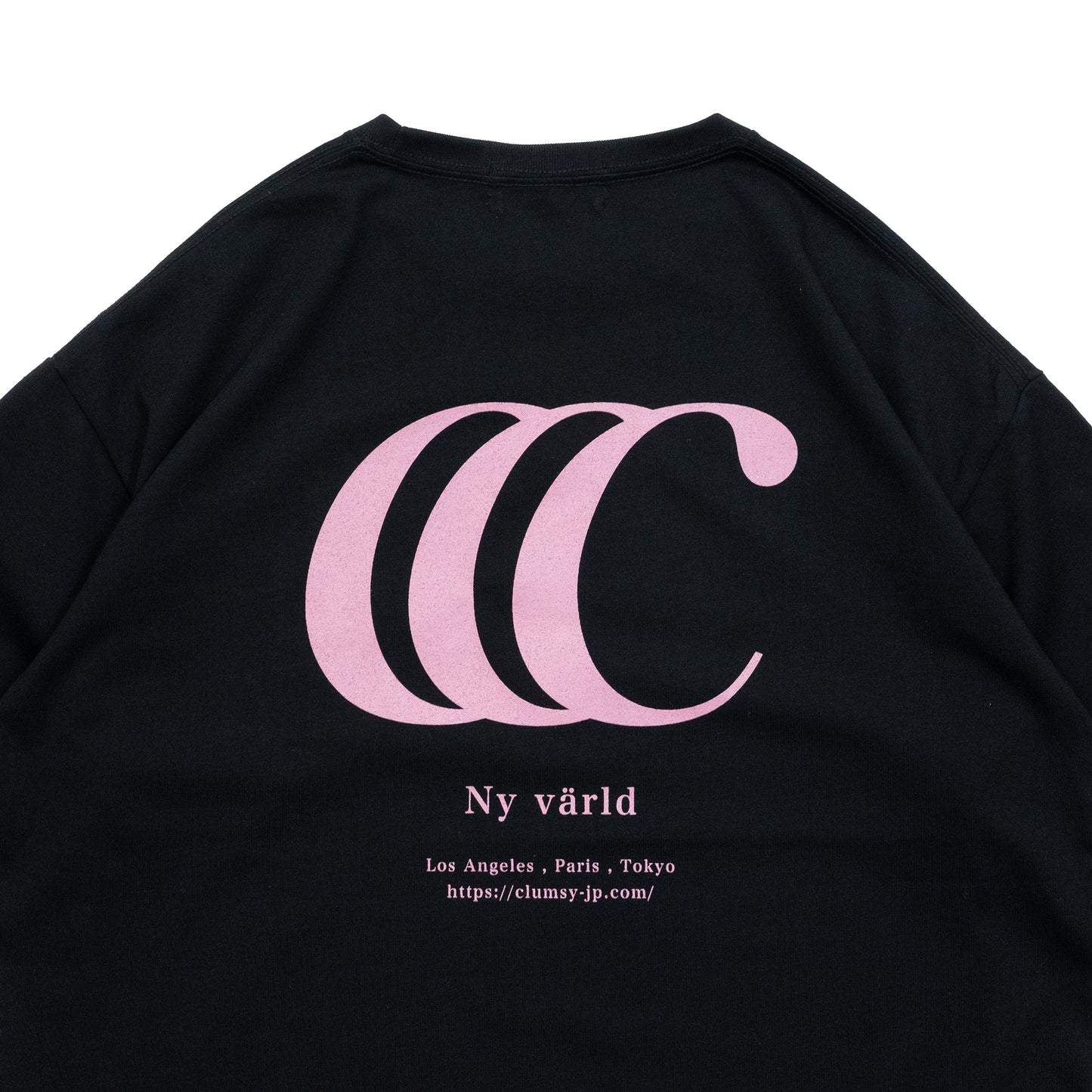 CLUMSY PICTURES LIMITED CCC S/S WIDE TEE - BLACK/ROSE