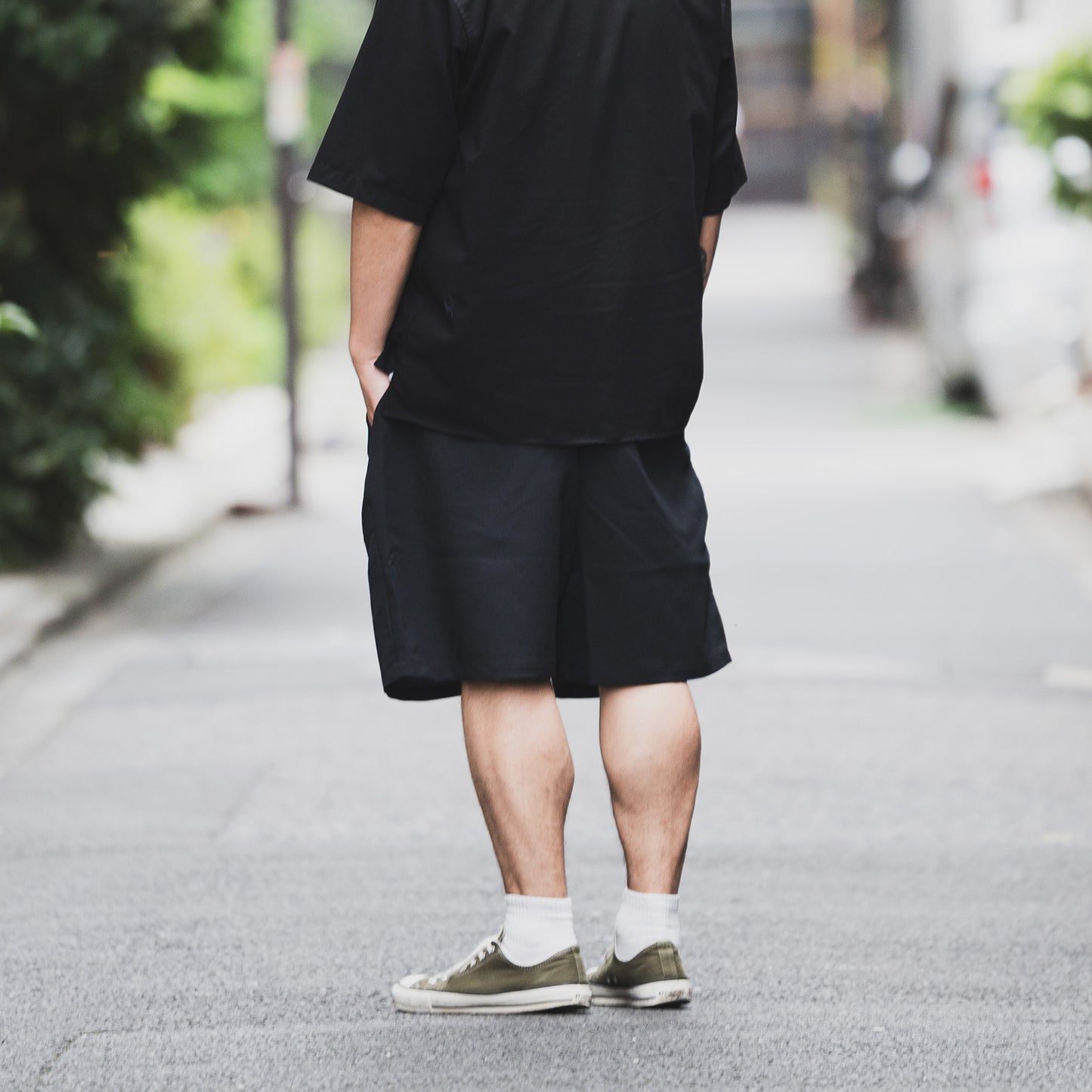 FAKIE STANCE DOT AIR SHORTS - OLIVE