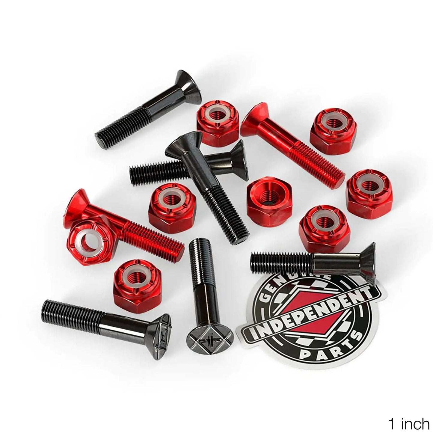 INDEPENDENT TRUCKS BOLTS BLACK/RED - 1 INCH (PHILLIPS)