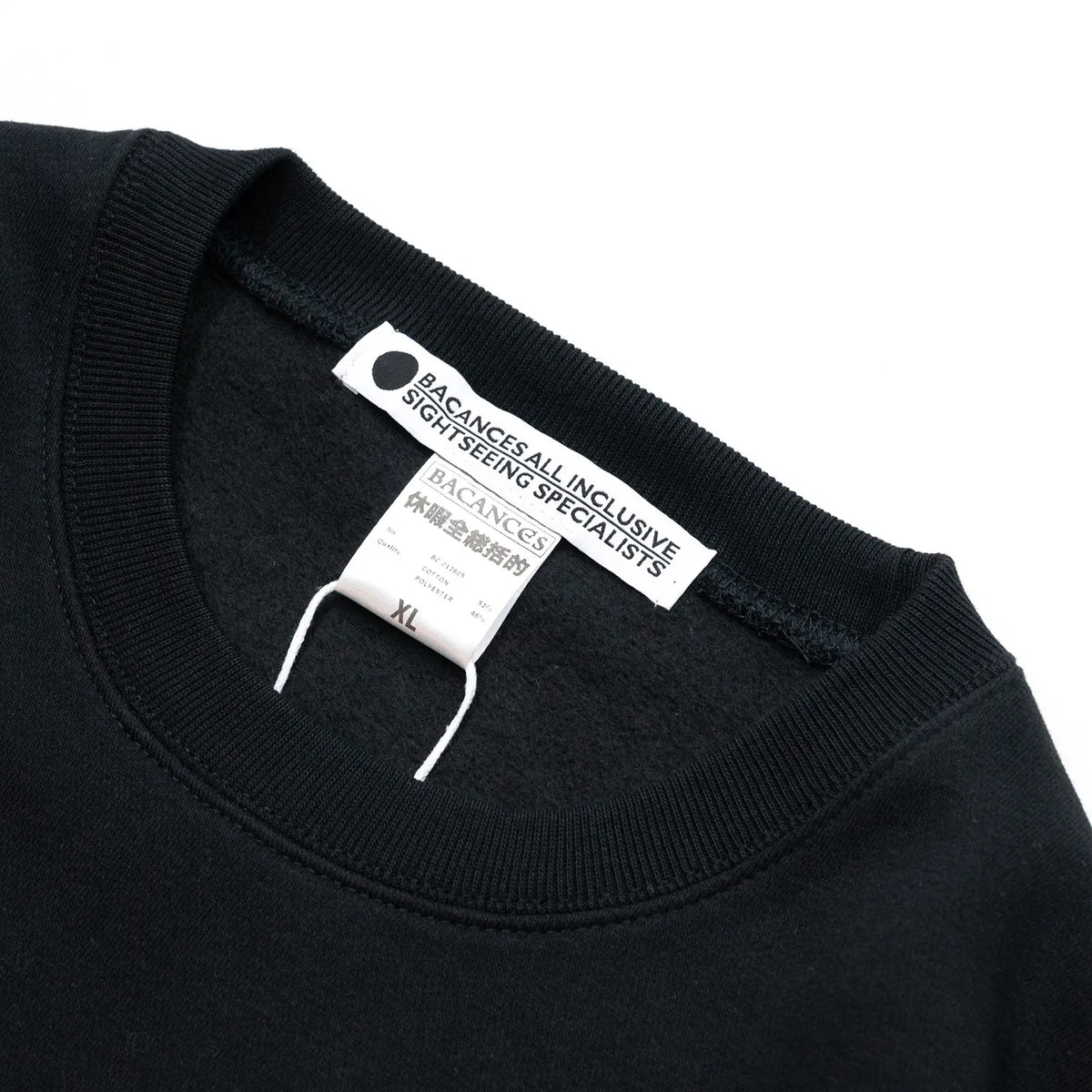 BACANCES / BC URA CREW NECK SWEAT (WORK SHOP LOGO)- BLACK