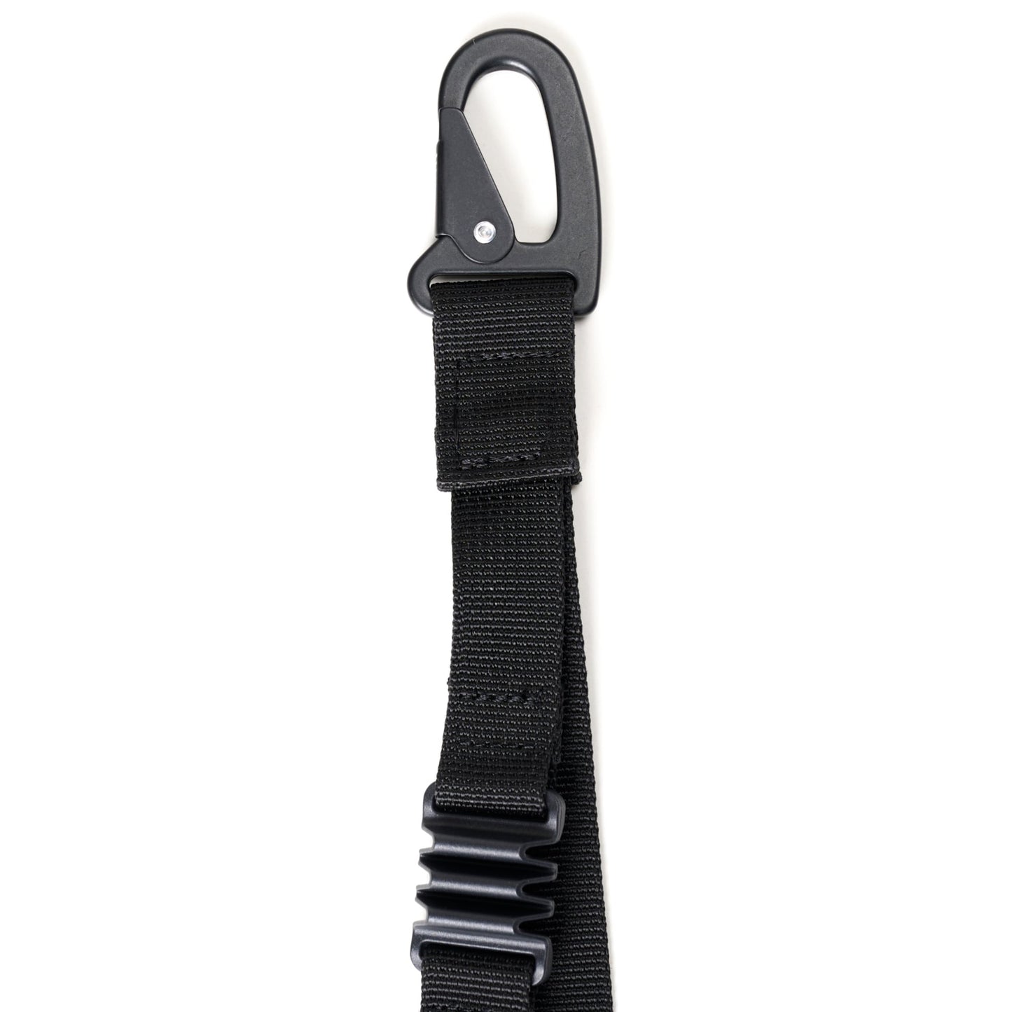 BAICYCLON(バイシクロン)のCORDURA NYLON製の小型ショルダーバッグ「BAICYCLON CL-04 COMBO SHOULDER」のBLACKのストラップのカラビナ部分の写真