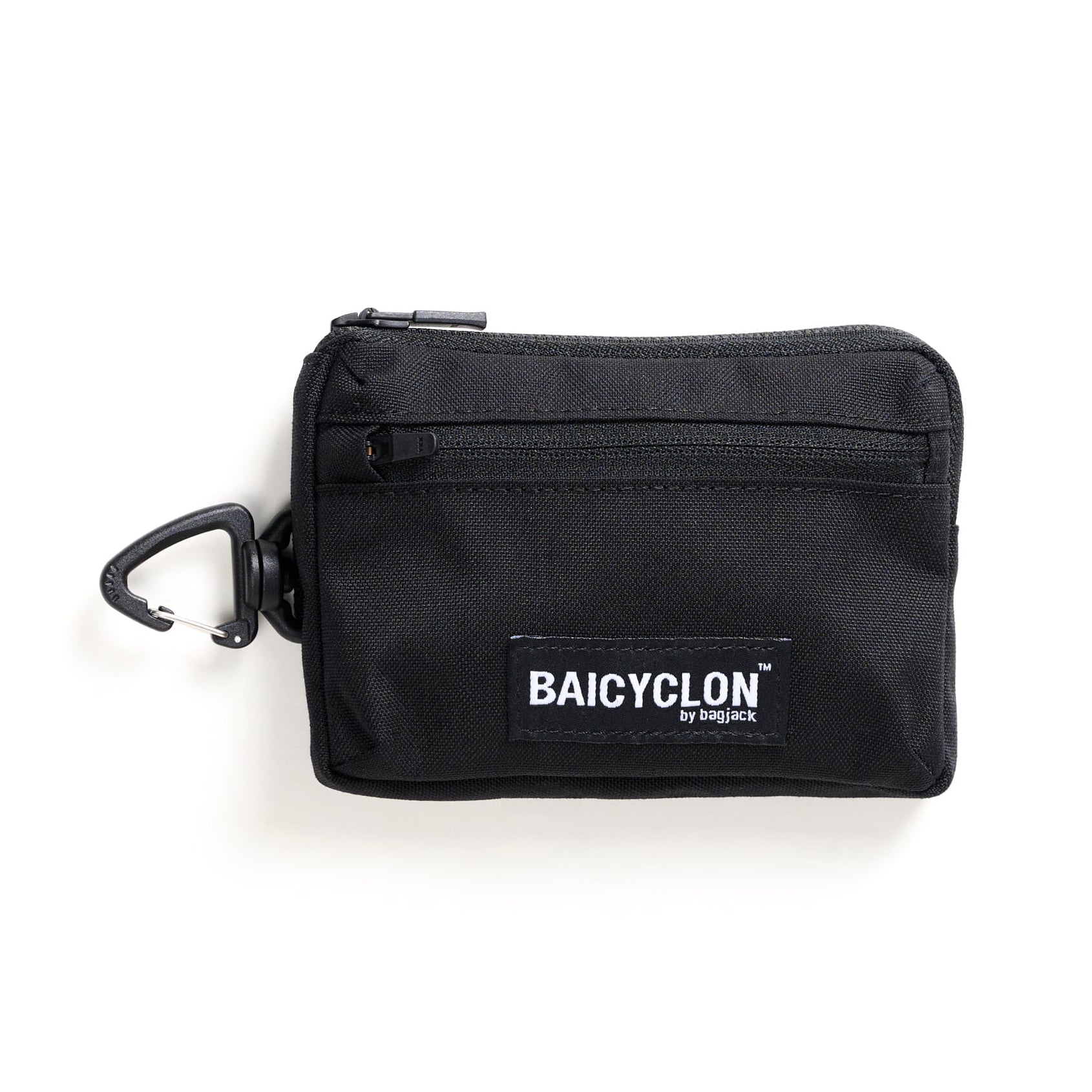 BAICYCLON(バイシクロン)のCORDURA NYLON製の小型ショルダーバッグ「BAICYCLON CL-04 COMBO SHOULDER」のBLACKのウォレットケースの正面からの商品写真