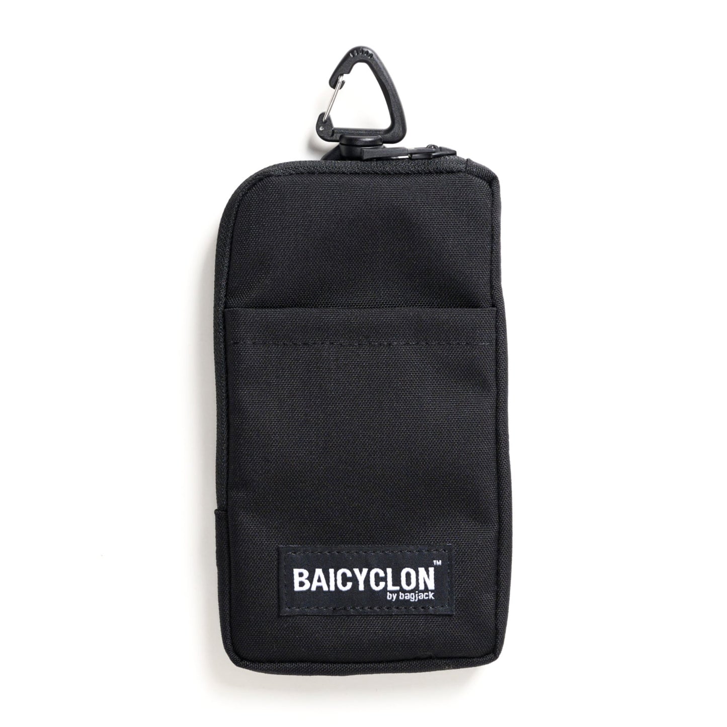 BAICYCLON(バイシクロン)のCORDURA NYLON製の小型ショルダーバッグ「BAICYCLON CL-04 COMBO SHOULDER」のBLACKのスマートフォンケースの正面からの商品写真