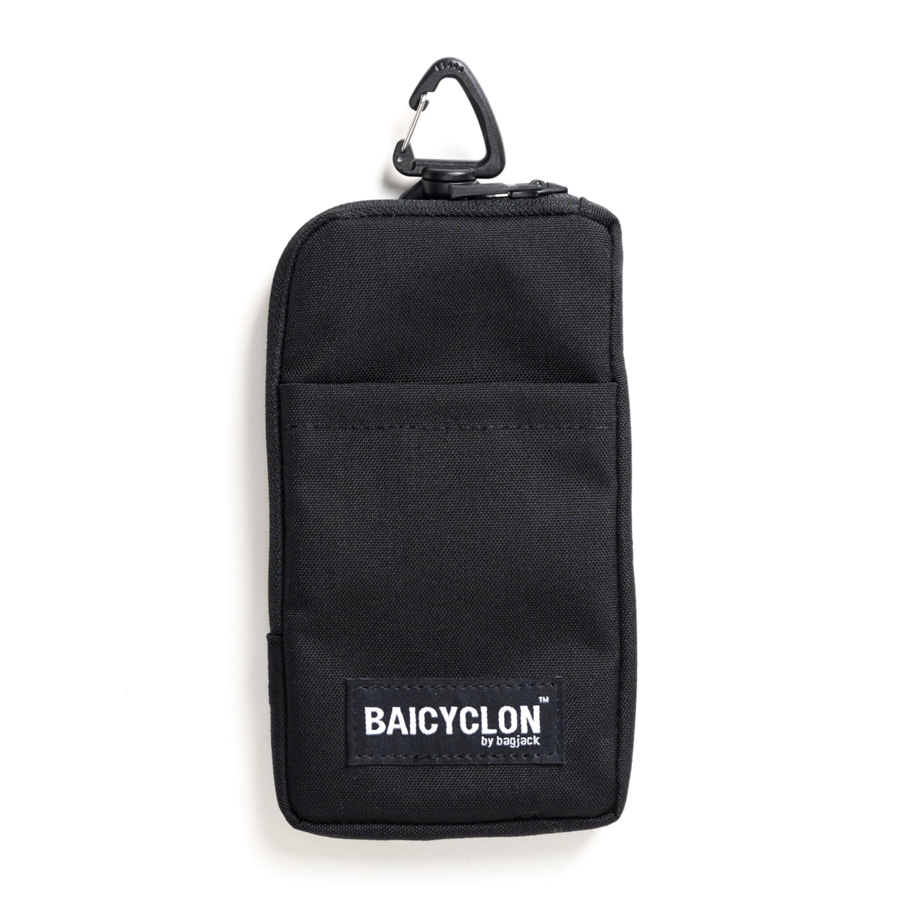 BAICYCLON(バイシクロン)のCORDURA NYLON製の小型ショルダーバッグ「BAICYCLON CL-04 COMBO SHOULDER」のBLACKのスマートフォンケースの正面からの商品写真