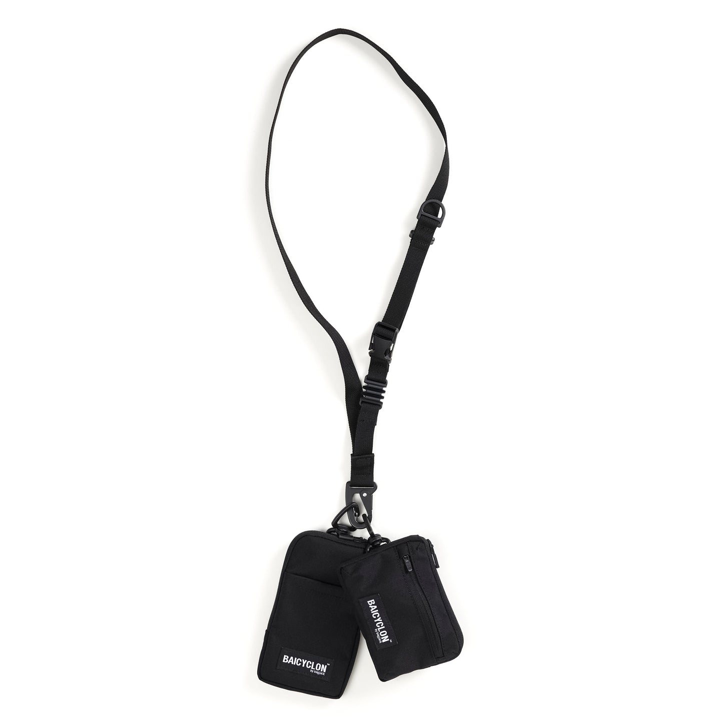 BAICYCLON(バイシクロン)のCORDURA NYLON製の小型ショルダーバッグ「BAICYCLON CL-04 COMBO SHOULDER」のBLACKの正面からの商品写真