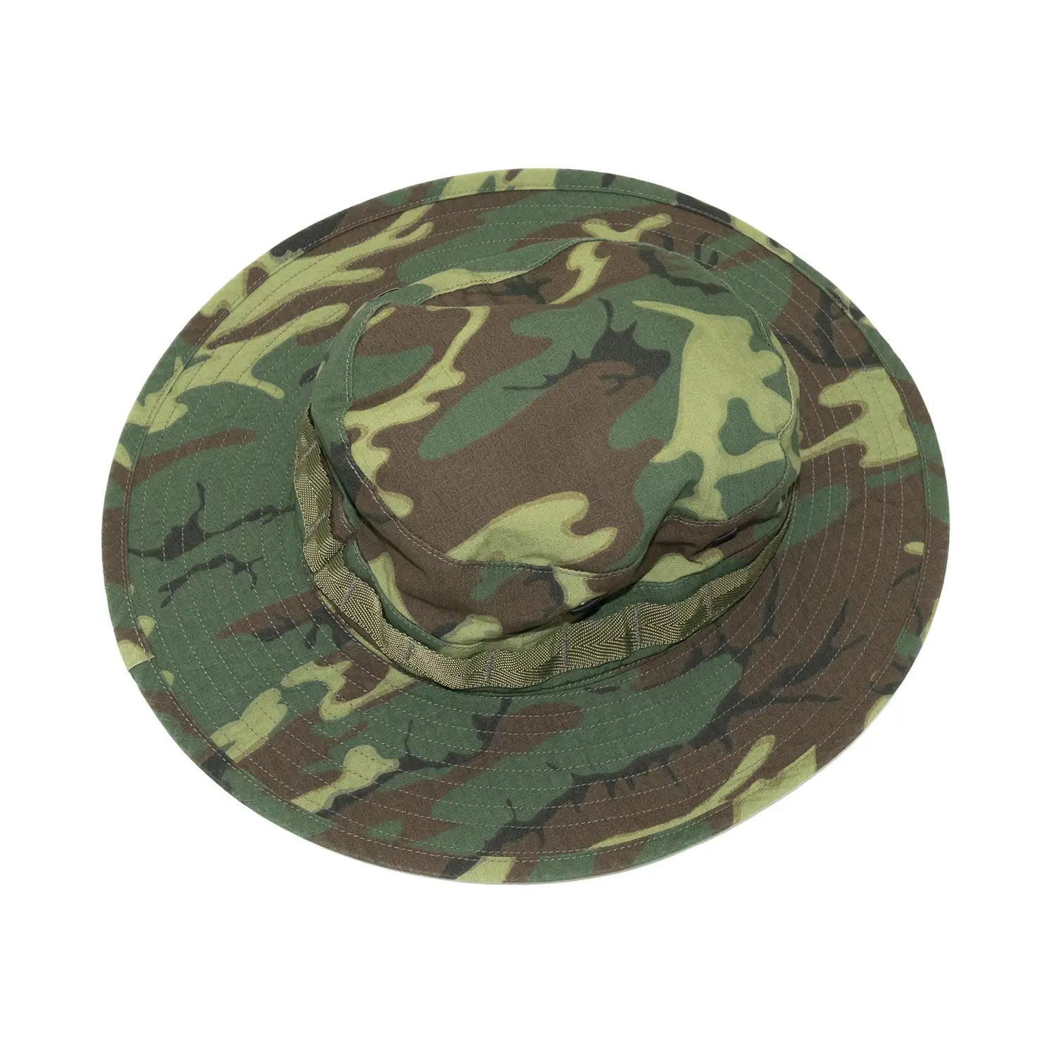 BUZZ RICKSON'S(バズリクソンズ)のERDLカモフラージュ柄のミリタリーコンバット・ブーニーハット「ERDL CAMOUFLAGE BONNIE HAT(BR02853)」の上面からの商品写真