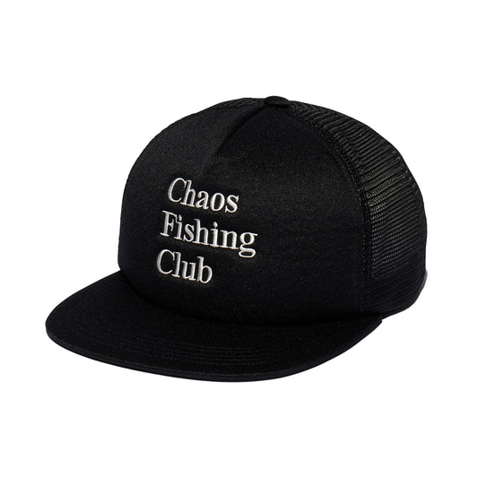 CHAOS FISHING CLUB LOGO MESH CAP - BLACK