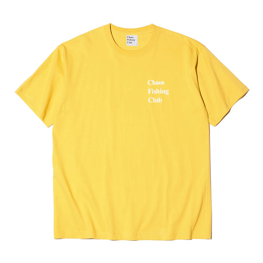 東京発のブランド「Chaos Fishing Club(カオスフィッシングクラブ)」のTシャツ「Girl Tee」のYellowカラーの前面デザインの商品写真