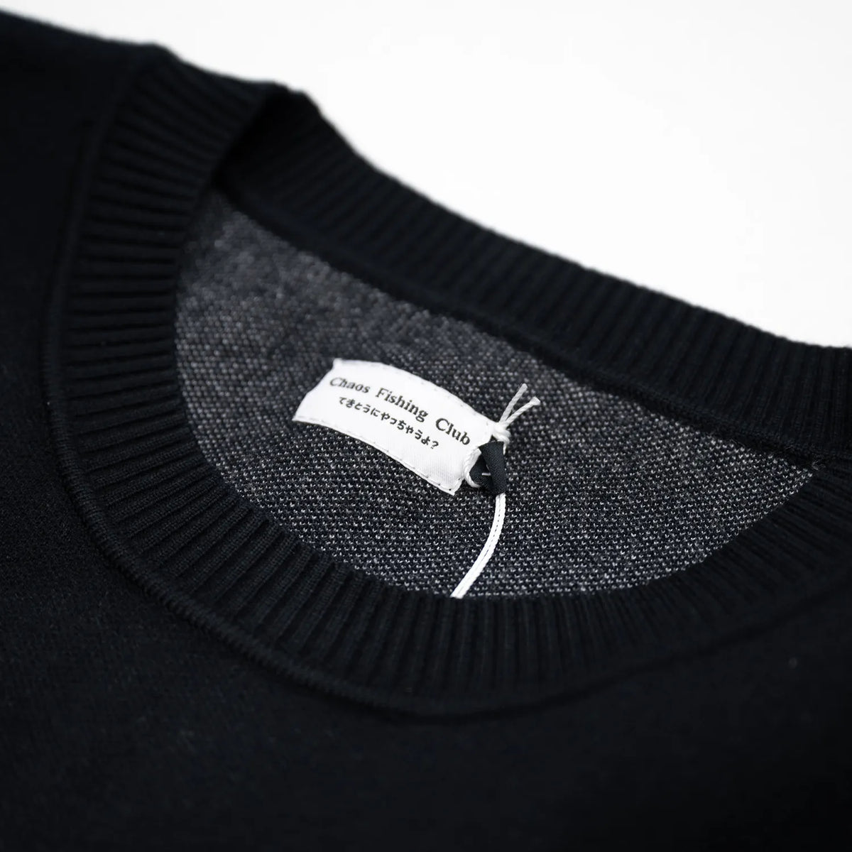 CHAOS FISHING CLUB / LOGO KNIT SWEATER - BLACK