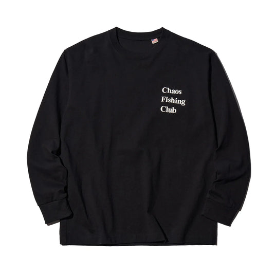 CHAOS FISHING CLUB / LOGO L/S TEE - BLACK