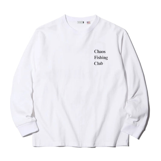 CHAOS FISHING CLUB / LOGO L/S TEE - WHITE
