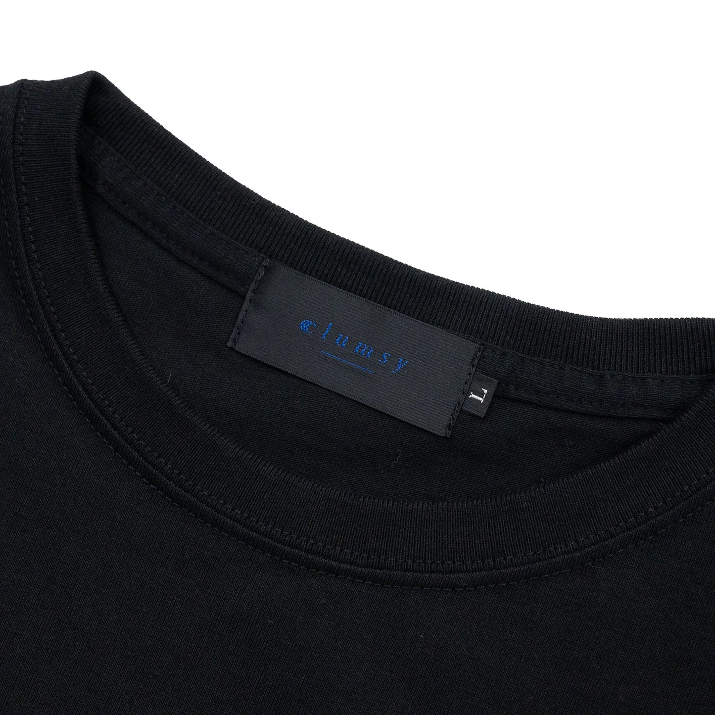 CLUMSY PICTURES CCC EMB LOGO S/S WIDE TEE - BLACK