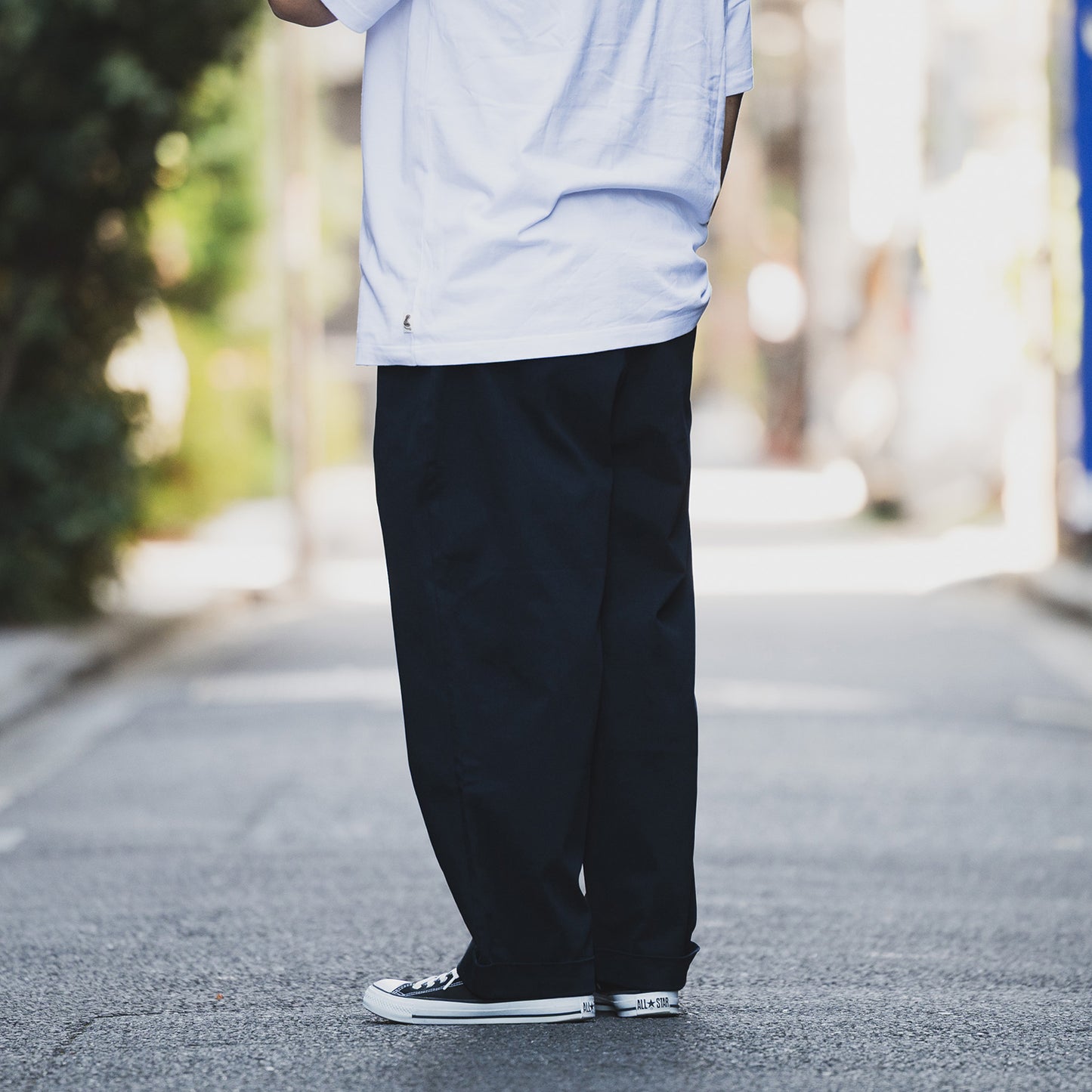 CLUMSY PICTURES 2 PLEATS RELAXED TWILL PANTS - SLATE