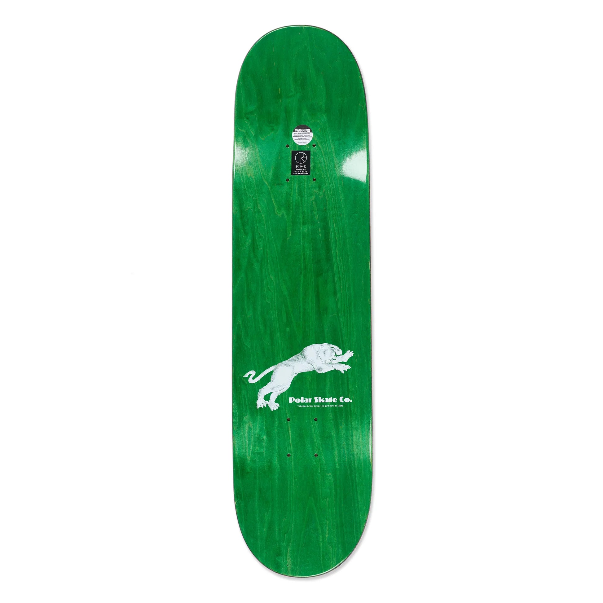 Polar Skate Co(ポーラー)所属のプロスケーター「DAVID STENSTROM」モデルのスケボー・スケートボードデッキ「TAPE & PANTHER / BLACK」の8.375インチのデッキテープ面の