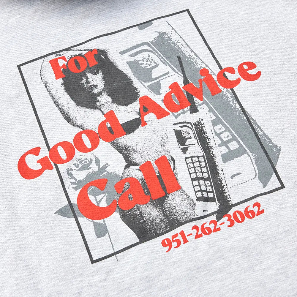 GOOD ADVICE CHAT LINE HOODIE - HT GREY