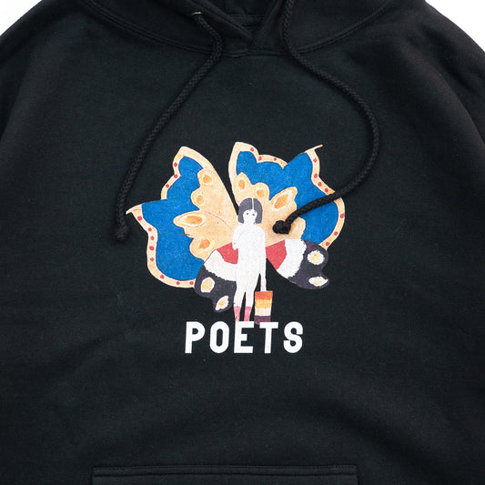 POETS GIRL HOODIE - BLACK