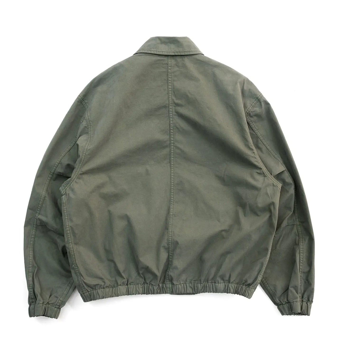 ブランドのアイコン的アイテム「POLAR SKATE CO」の大定番ジャケット「NICK JACKET / GREY GREEN」の背面からの商品写真