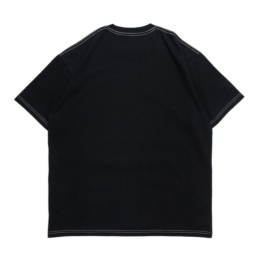 LAST RESORT AB SMALL ATLAS CONTRAST STICH S/S TEE - BLACK