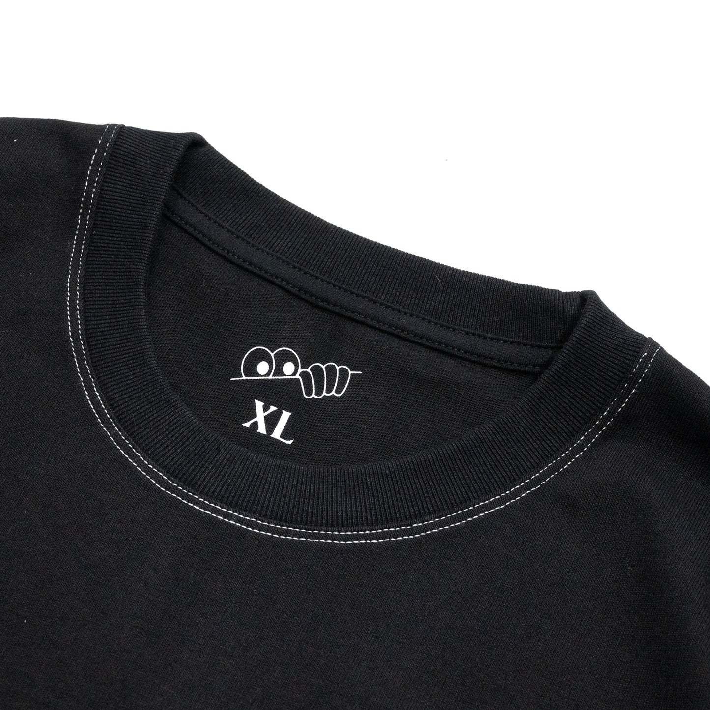 LAST RESORT AB SMALL ATLAS CONTRAST STICH S/S TEE - BLACK