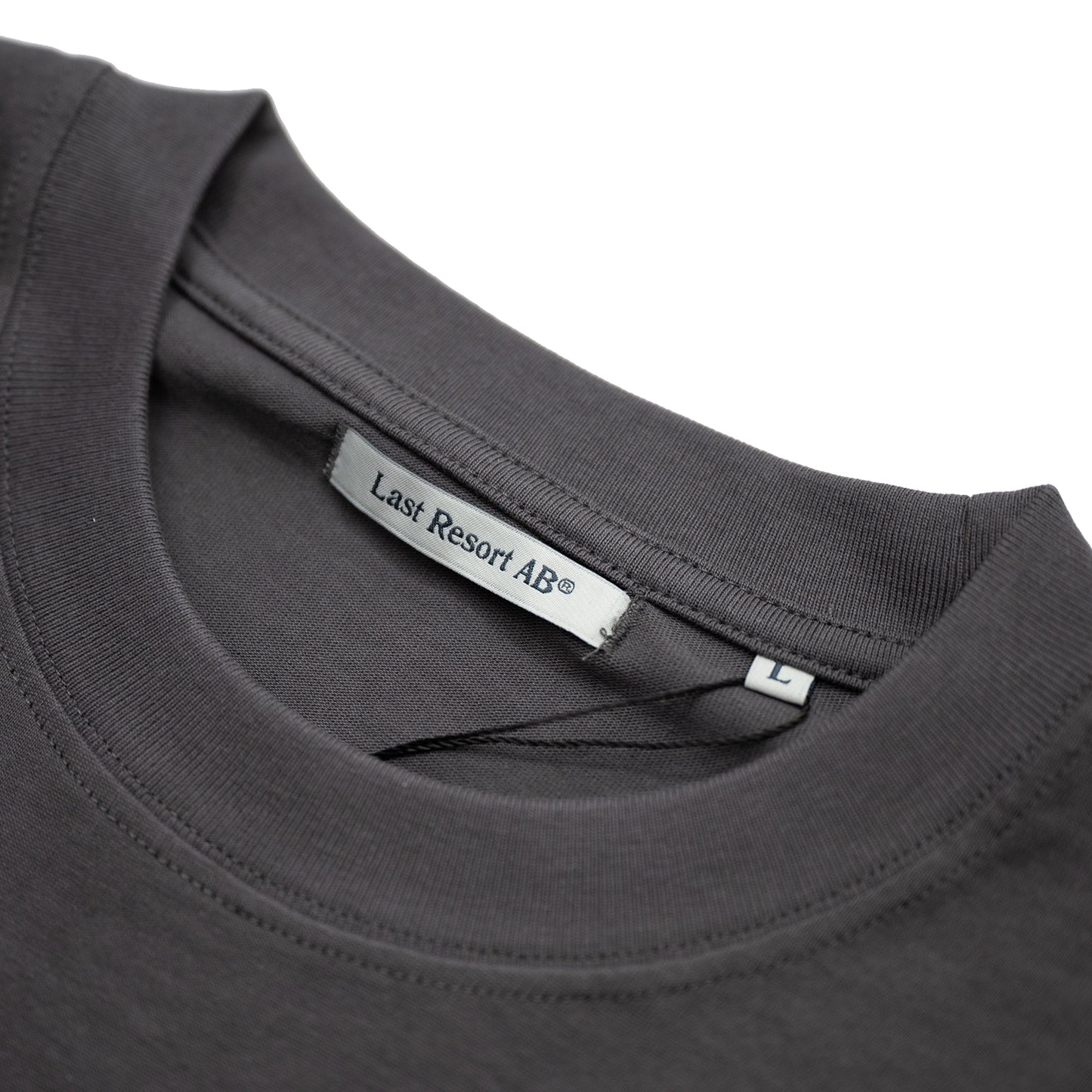 LAST RESORT AB LR LOGO L/S TEE - ASPHALT