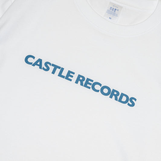 CASTLE RECORDS LOGO L/S TEE - WHITE/BLUE