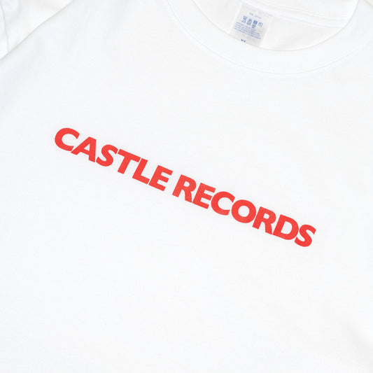 CASTLE RECORDS LOGO L/S TEE - WHITE/RED