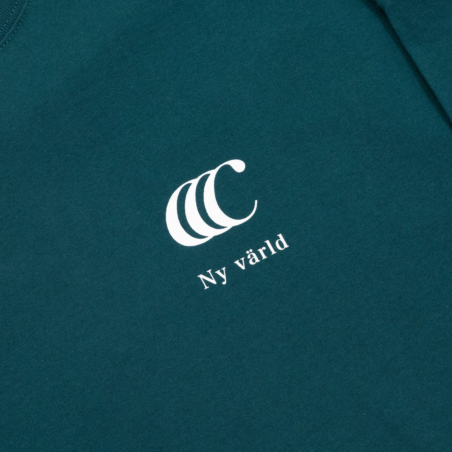 CLUMSY PICTURES LIMITED CCC L/S TEE - GREEN/WHITE