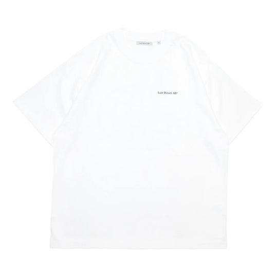 LAST RESORT ABのATLASロゴが背面にプリントされた定番のTシャツ「AB ATLAS MONOGRAM TEE」のWHITEカラーの正面からの商品写真