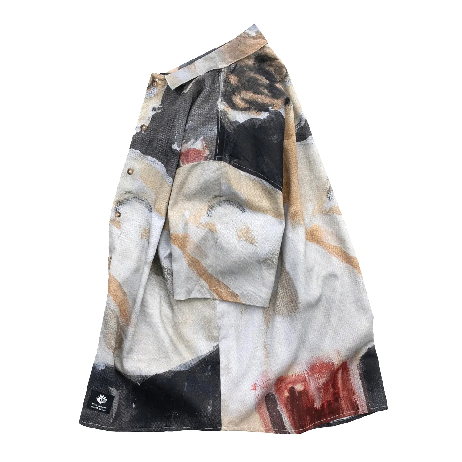 MAGENTA(マジェンタ)のISLEのプロライダー「NICK JENSEN」をゲストデザイナーに迎えた限定アイテム「NICK JENSEN GUEST SHIRTS」のBLACKカラーの側面からの商品写真