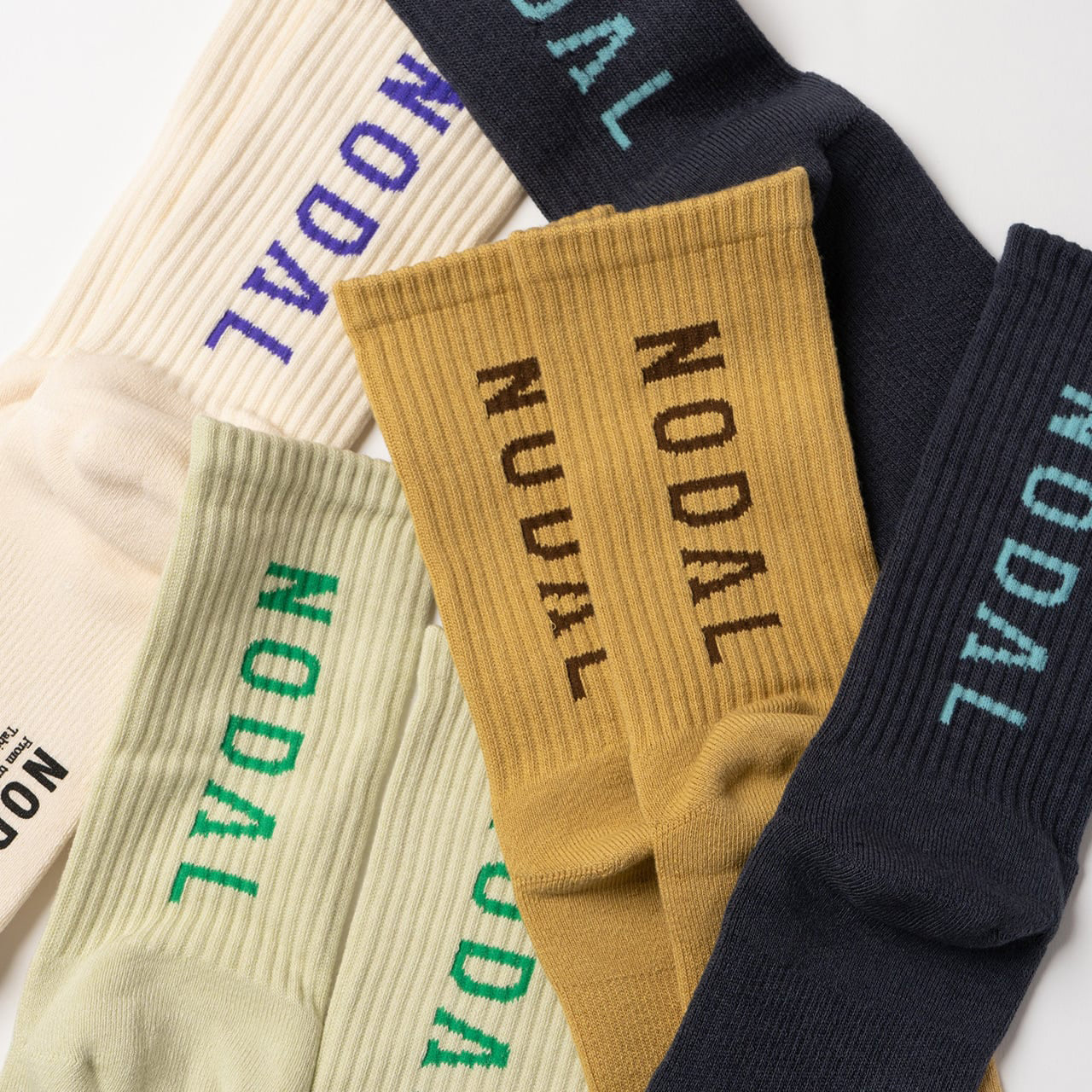 NODAL LOGO SOCKS - OATMEA/PURPLE