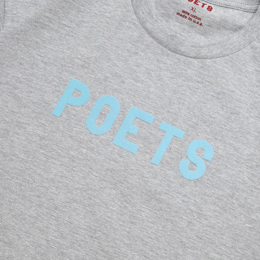 POETS / OG POETS FLOCKED S/S TEE - GREY/BLUE
