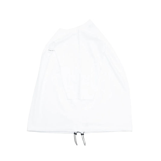 裾にドローコードがついたPrimeのTシャツ「PRIME GALLERY LOGO DRAWCORD TEE」のWHITEカラーの側面からの商品写真