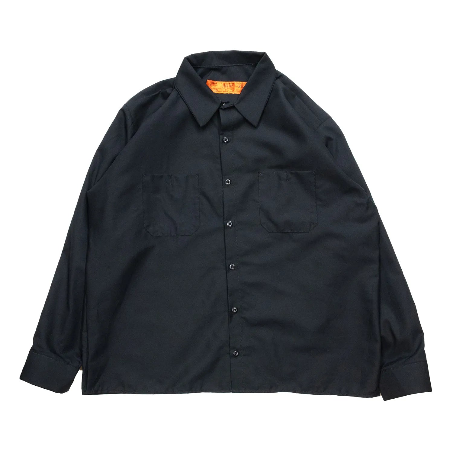 Prime EXCLUSIVE）RED KAP / SHORT LENGTH SOLID WORK SHIRTS - BLACK