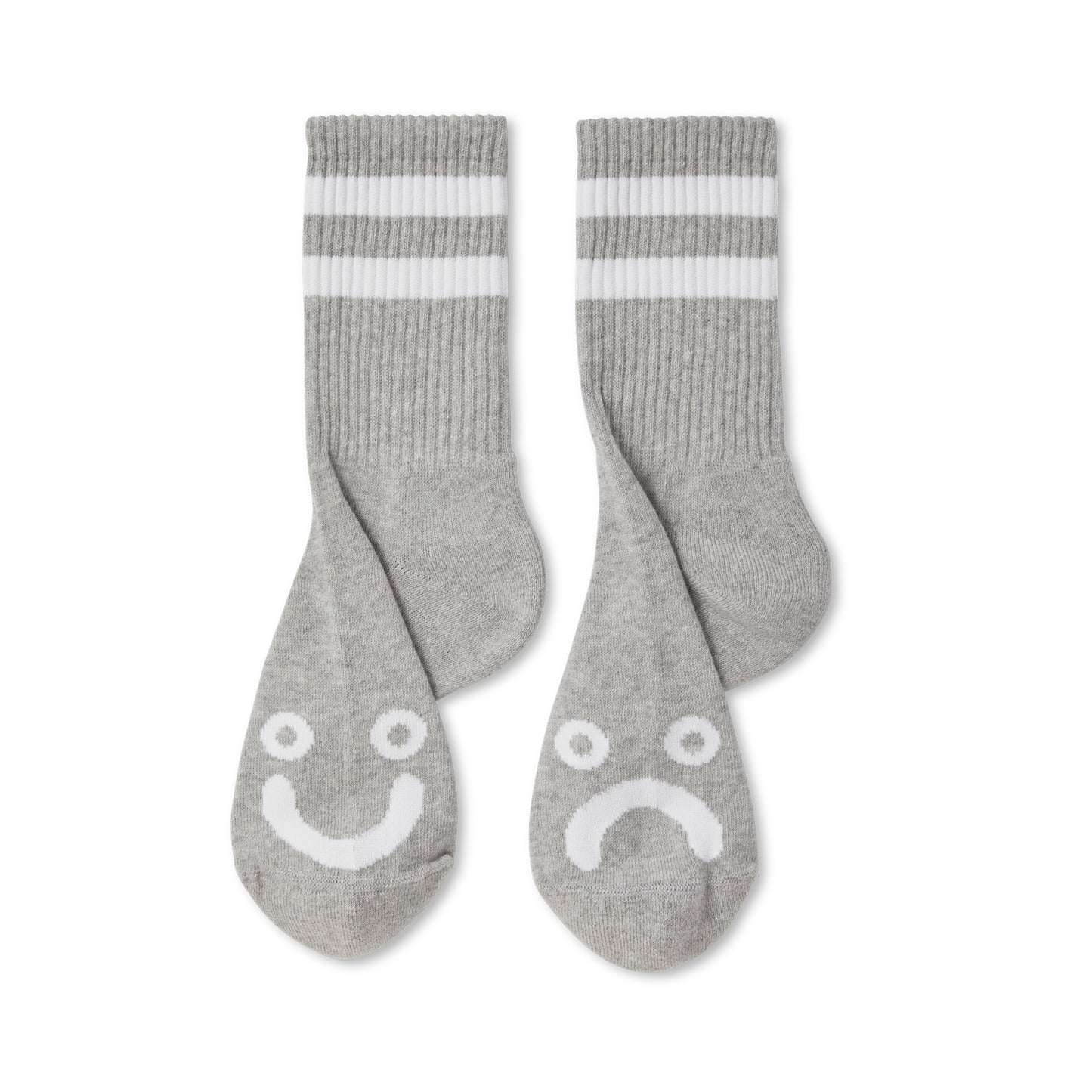 POLAR SKATE CO HAPPY SAD RIB SOCKS - GRAY