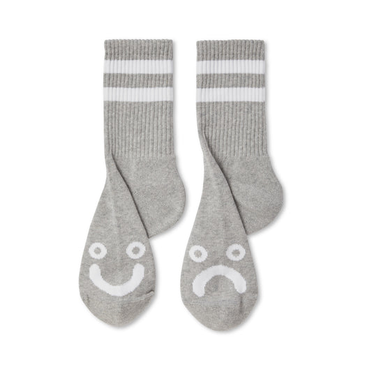 POLAR SKATE CO HAPPY SAD RIB SOCKS - GRAY