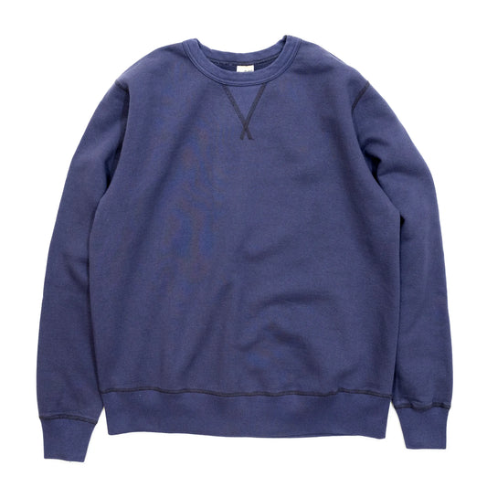 東洋エンタープライズが展開する人気ブランド「BUZZ RICKSON'S(バズリクソンズ)」のこだわりが詰まった定番クルーネックスエット「SET-IN CREW NECK SWEAT(BR65622)」のNAVYカラーの正面からの商品写真