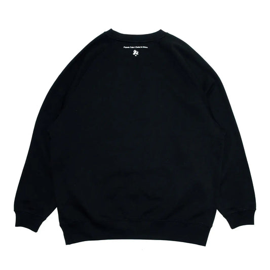 LAの日系コミュニティによるプライベートブランド「Lil' Tokyo」の新作スエット「CREW SWEAT」のBLACKカラーの背面の商品写真