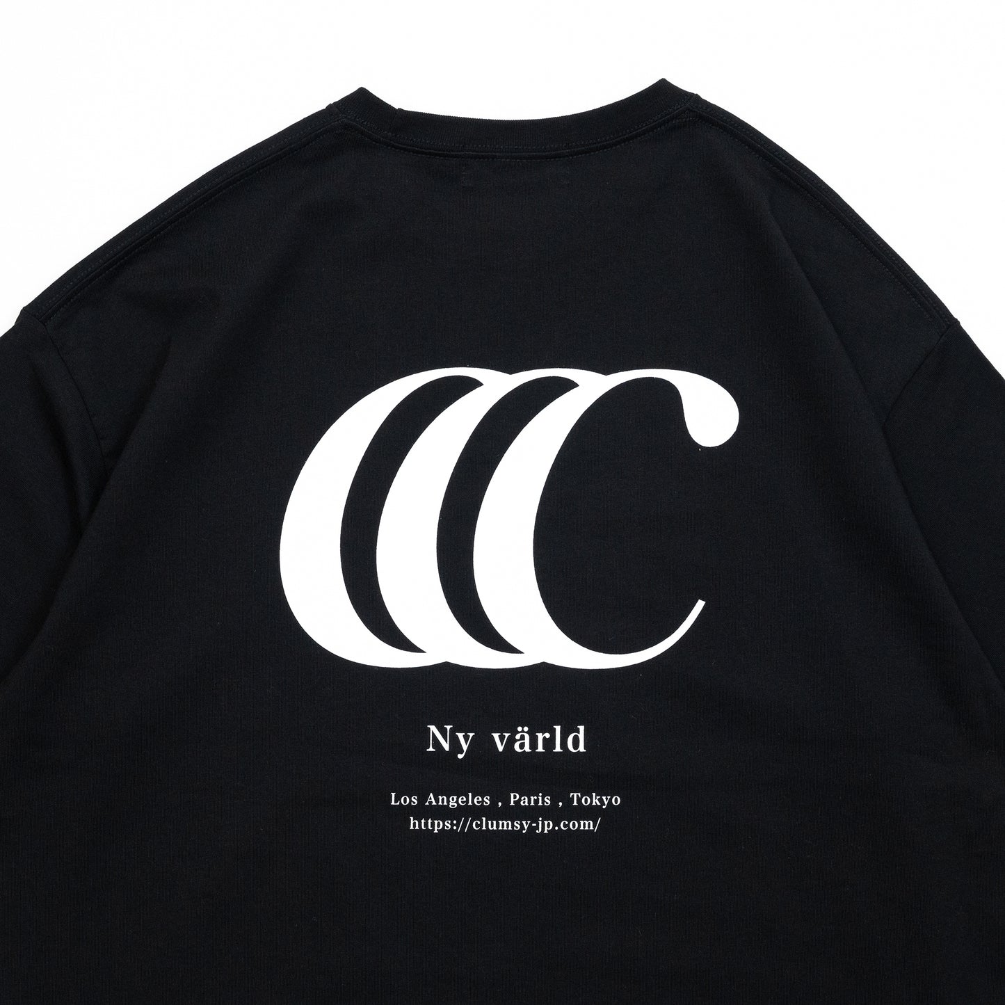CLUMSY PICTURES LIMITED CCC S/S WIDE TEE - BLACK/WHITE