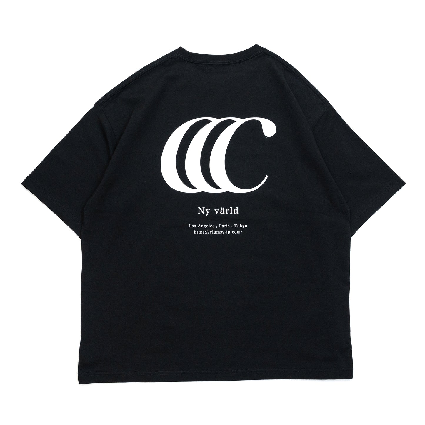 CLUMSY PICTURES LIMITED CCC S/S WIDE TEE - BLACK/WHITE