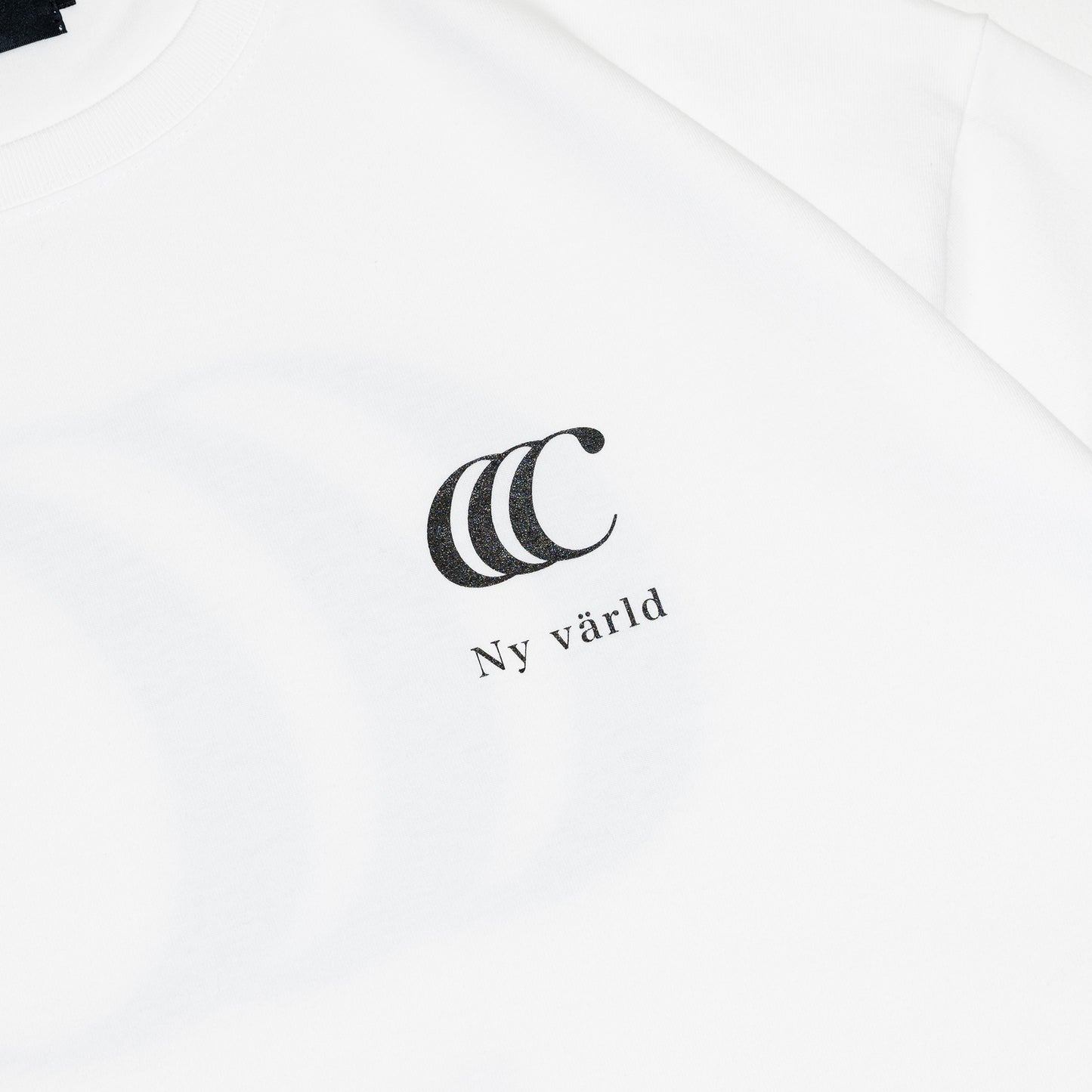 CLUMSY PICTURES LIMITED CCC S/S WIDE TEE - WHITE/BLACK