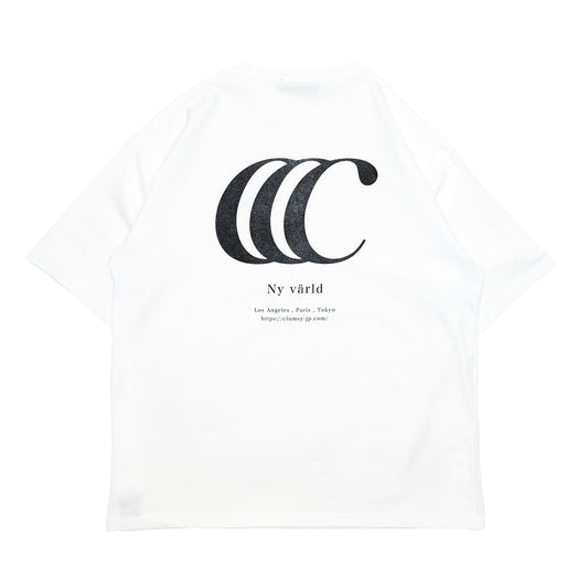 CLUMSY PICTURES LIMITED CCC S/S WIDE TEE - WHITE/BLACK