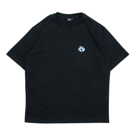 MAGENTA BLUE FLOWERS COLLAB TEE - BLACK