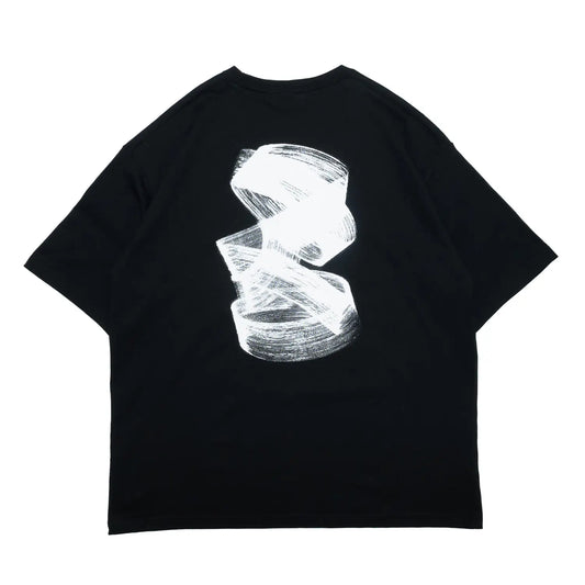 CLUMSY PICTURES BRUSH S/S WIDE TEE - BLACK