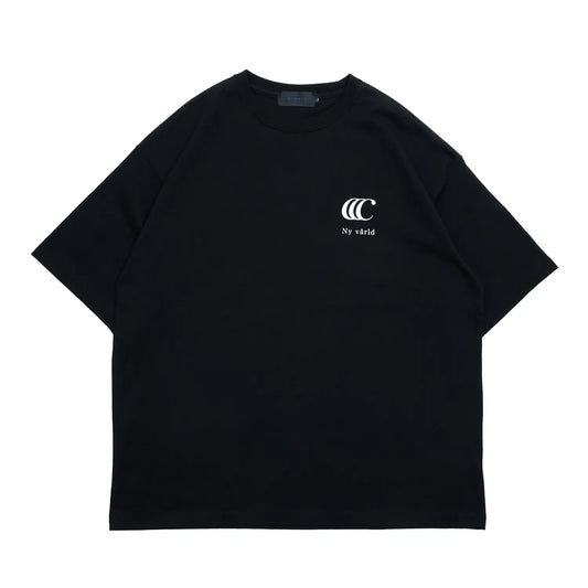 CLUMSY PICTURES BRUSH S/S WIDE TEE - BLACK