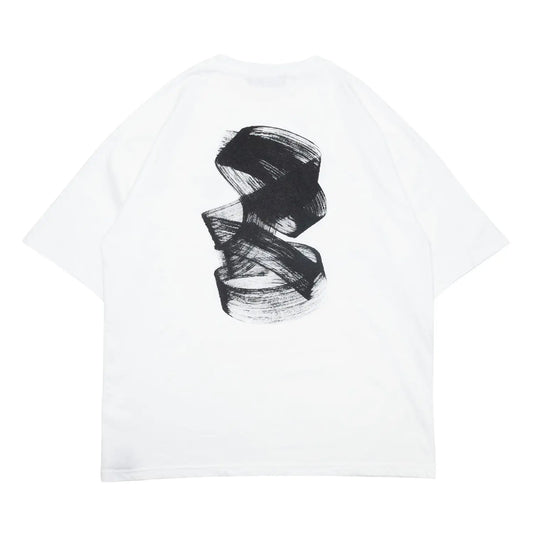 CLUMSY PICTURES BRUSH S/S WIDE TEE - WHITE