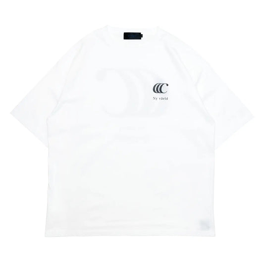 CLUMSY PICTURES BRUSH S/S WIDE TEE - WHITE