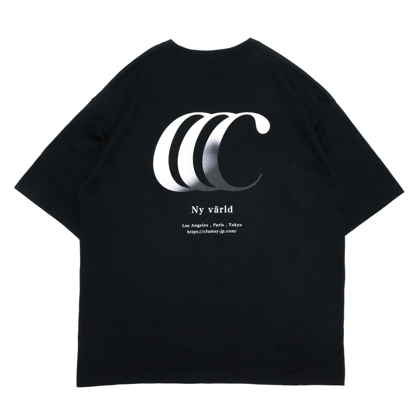 CLUMSY PICTURES GRADIENT CCC S/S WIDE TEE - BLACK
