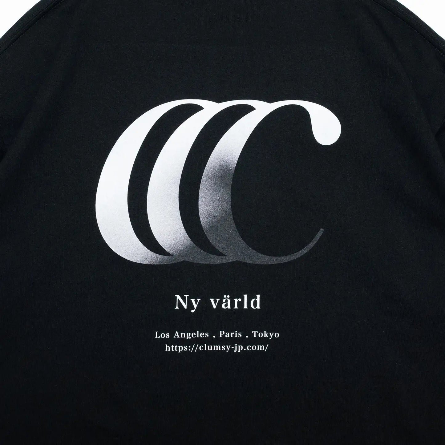 CLUMSY PICTURES GRADIENT CCC S/S WIDE TEE - BLACK