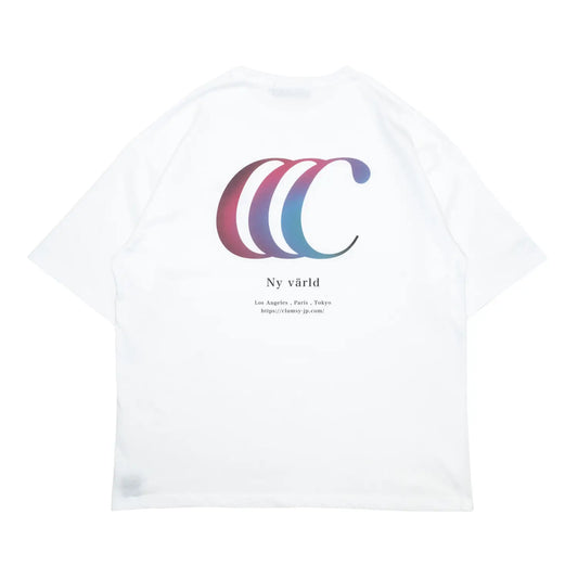 CLUMSY PICTURES GRADIENT CCC S/S WIDE TEE - WHITE